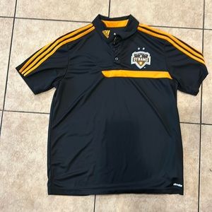 Houston dynamo black and orange adidas polo shirt